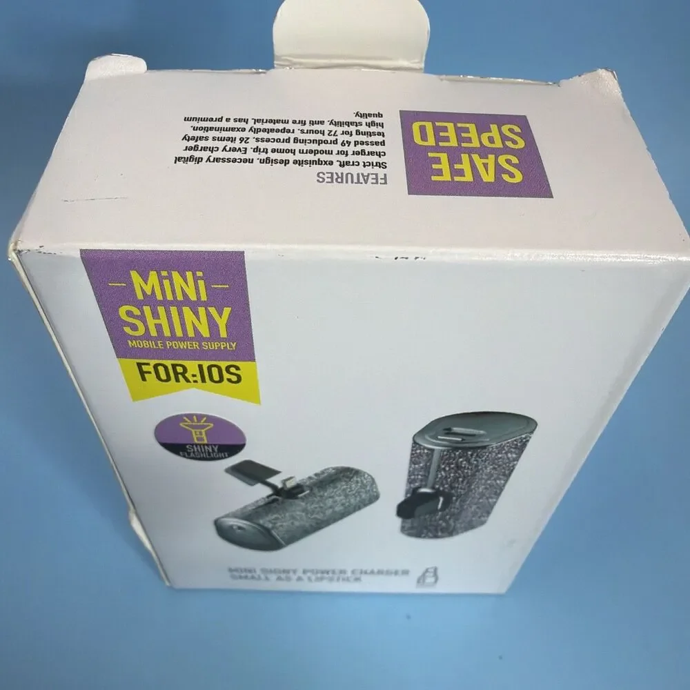 Mini Shiny Power Bank with Bling for iPhone, USB-C charging cable included - NIB